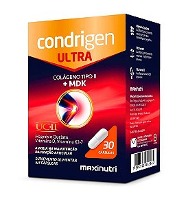 Condrigen Ultra Colágeno Tipo II + MDK 30 Cápsulas Maxinutri