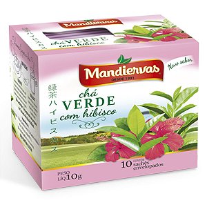 Chá Verde e Hibisco Mandiervas 10G