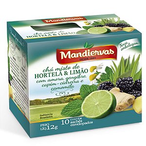 Chá Referescante Hortelã e Limão Mandiervas 12G