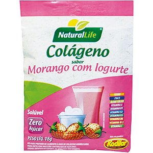 Colágeno Morango com Iogurte Natural Sem Glúten 12un X 18g Natural Life