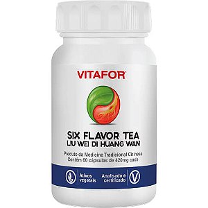 Six Flavor Tea Liu Wei Di Huang Wan 60 Cápsulas 4000mg Vitafor