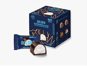 Bombom de Marshmallow 70% Cacau Zero Açúcar 18un 11,5g Goldko