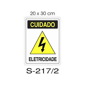 PLACA SINALIZAÇÃO ELETRICIDADE 20X30