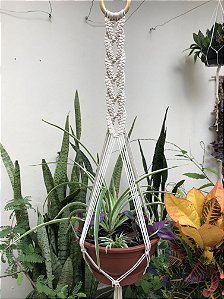 Macramê suporte para plantas -Trancelim