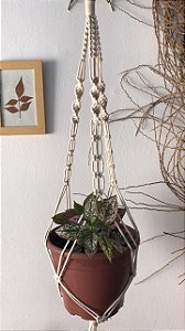 Macramê Suporte para plantas -algodão cru