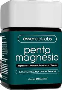 PENTA MAGNÉSIO Bisglicinato Dimalato Citrato Taurato 60caps
