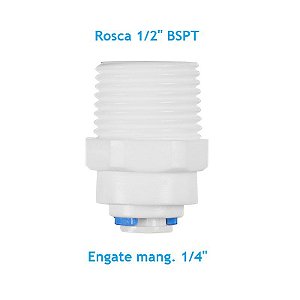 Conexão Reta Rosca 1/2 com Engate Rápido para Mangueira 1/4