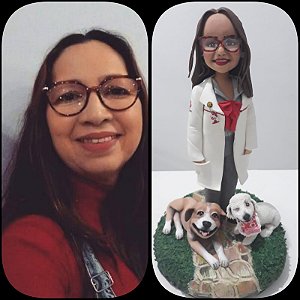 Escultura humanizada e personalizada em biscuit (Topo de Bolo)