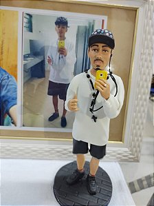 Escultura topo de bolo humanizado e personalizado em biscuit