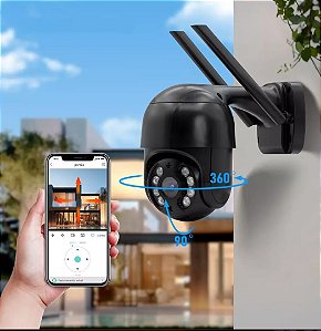 câmera de segurança wi-fi IP8 360 graus sensor infra vermelho a prova d'água