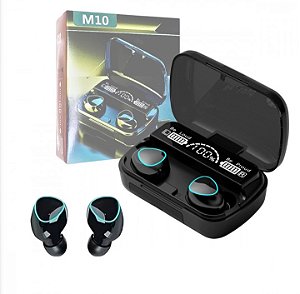 Fone de Ouvido Bluetooth com Case de Carregamento LED Digital