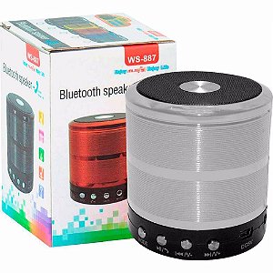 Caixa Som Mini Speaker WS-887 Prata
