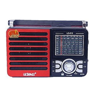 Rádio Lelong LE-613 3 Faixas AM/FM/SW1-7  Vermelho