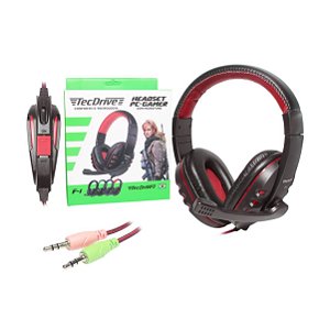 Headset Gamer TecDrive F-1 Vermelho