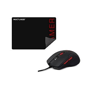Combo Mouse+Mouse Pad Multilaser M0306 Vermelho