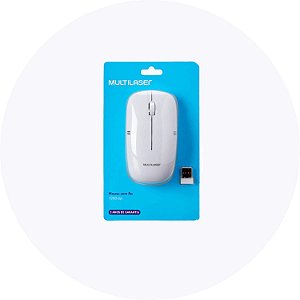 Mouse sem Fio 2.4GHz Multilaser MO286 Branco