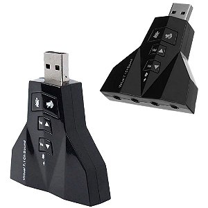 Adaptador Placa Som USB com 4 Saídas