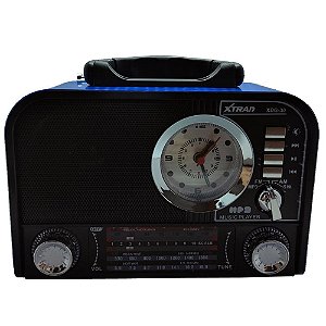 Rádio Retrô Xtrad XDG-30 AM/FM 5W Azul