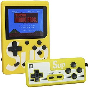 Video Game Mini Sup com Controle 400 Jogos Amarelo