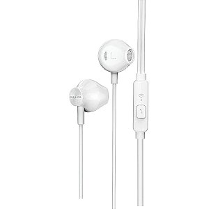 Fone Philips Taue101WT com Fio e Microfone Branco