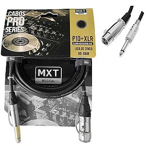 Cabo Áudio P10 x XLR F Mxt Pro Series 3 MTS