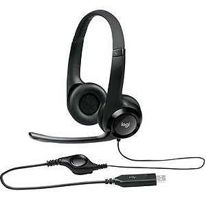 Headset Logitech H390 Usb com Fio Preto