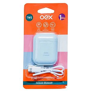 Fone De Ouvido Candy Bluetooth 5.0 Oex Tws11 Azul