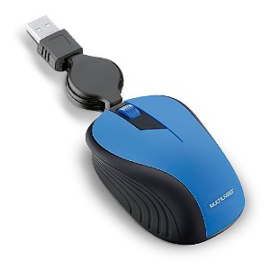 Mouse com Fio Retrátil Multilaser MO235 Azul
