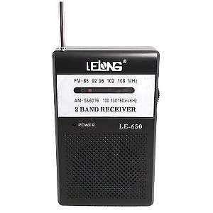 Rádio Portátil Lelong LE-650 AM/FM Preto