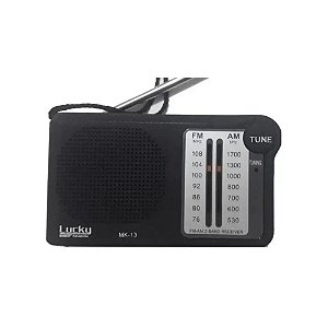Rádio Portátil Lucky MK-13 AM/FM 2W Preto