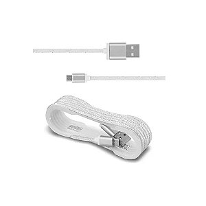 Cabo Micro USB Textil V8 1MT Branco