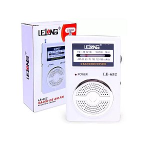 Rádio de Bolso Lelong LE-652 AM/FM 3W Branco