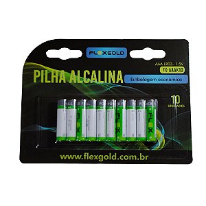 Pilha Alcalina AAA FX-AAAK10 Flex com 10
