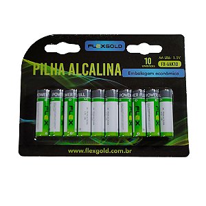 Pilha Alcalina AA FX-AAK10 Flex com 10