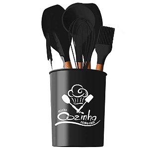 Conjunto 7 Peças Silicone 123Útil UD662 Preto