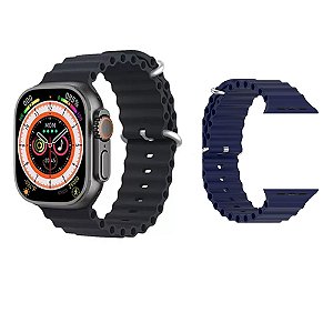 Smartwatch Wearfit GS8 Ultra Pulseira Azul e Preto