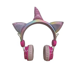Headphone Unicórnio H'maston EJ-052 Bluetooth Pink