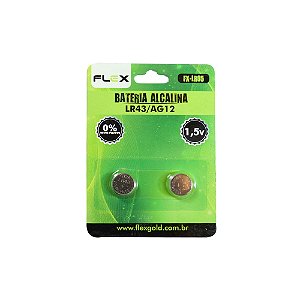 Pilha Botão Alcalina Flex FX-LR05 LR43/AG12 1,5V ( Com 2 )