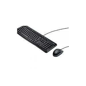 Teclado e Mouse Logitech MK-120 com Fio Preto