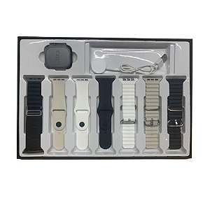 Smartwatch Wearfit V700 Ultra com 7 Pulseiras Preto