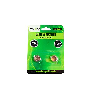 Pilha Botão Alcalina Flex FX-LR04 LR44/AG13 1,5V (com 2)