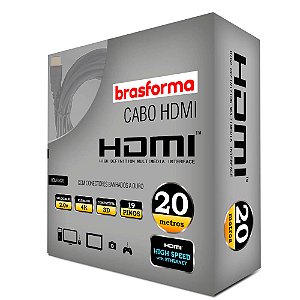 Cabo Hdmi Brasforma HDMI-5020 2.0 20MTS