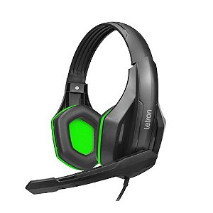 Headset Gamer Letron Hive SW-8825 com Fio Preto e Verde