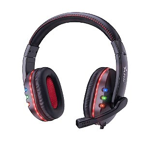 Headset Gamer Feir FR-215 com Fio Preto e Vermelho