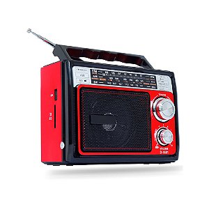 Rádio Portátil Grasep D-1601 AM/FM/SW 10W Vermelho