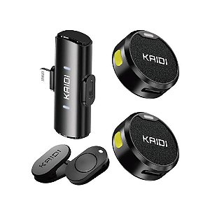Microfone sem Fio Lapela Duplo Kaidi KMF4-A Lightning
