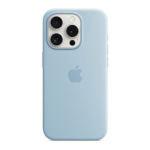 Capa Iphone 15 Silicone  Azul Bebe
