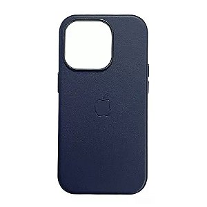 Capa Magsafe Iphone 13 Couro Azul Escuro