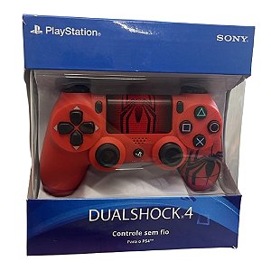 Controle PlayStation 4 CECHzC2U sem Fio Vermelho Aranha