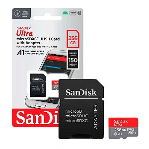 Cartão Memória Micro SD Sandisk Ultra A1 256GB